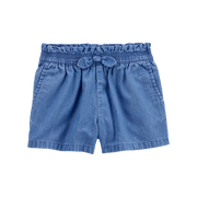 Short à enfiler en chambray pour fille (2-5 ans)