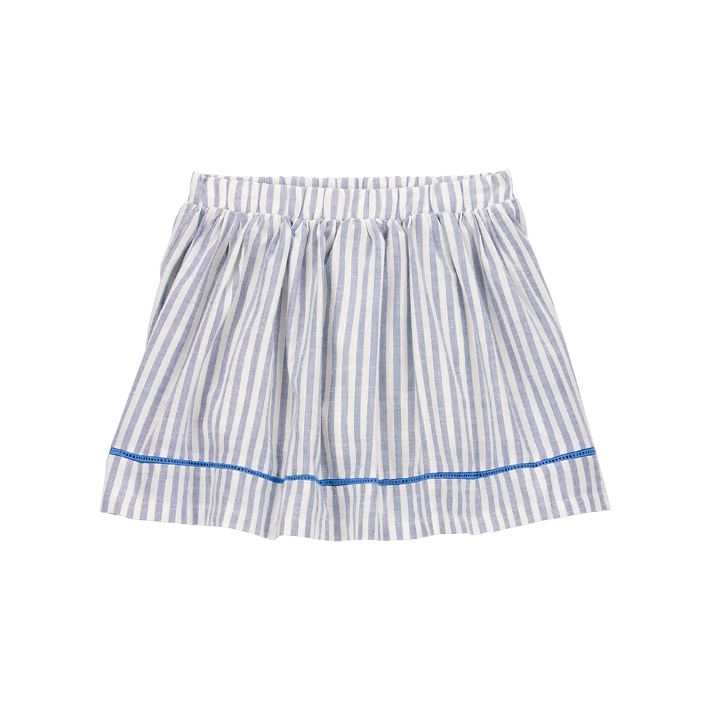 Jupe-short rayée imitation lin à enfiler fille