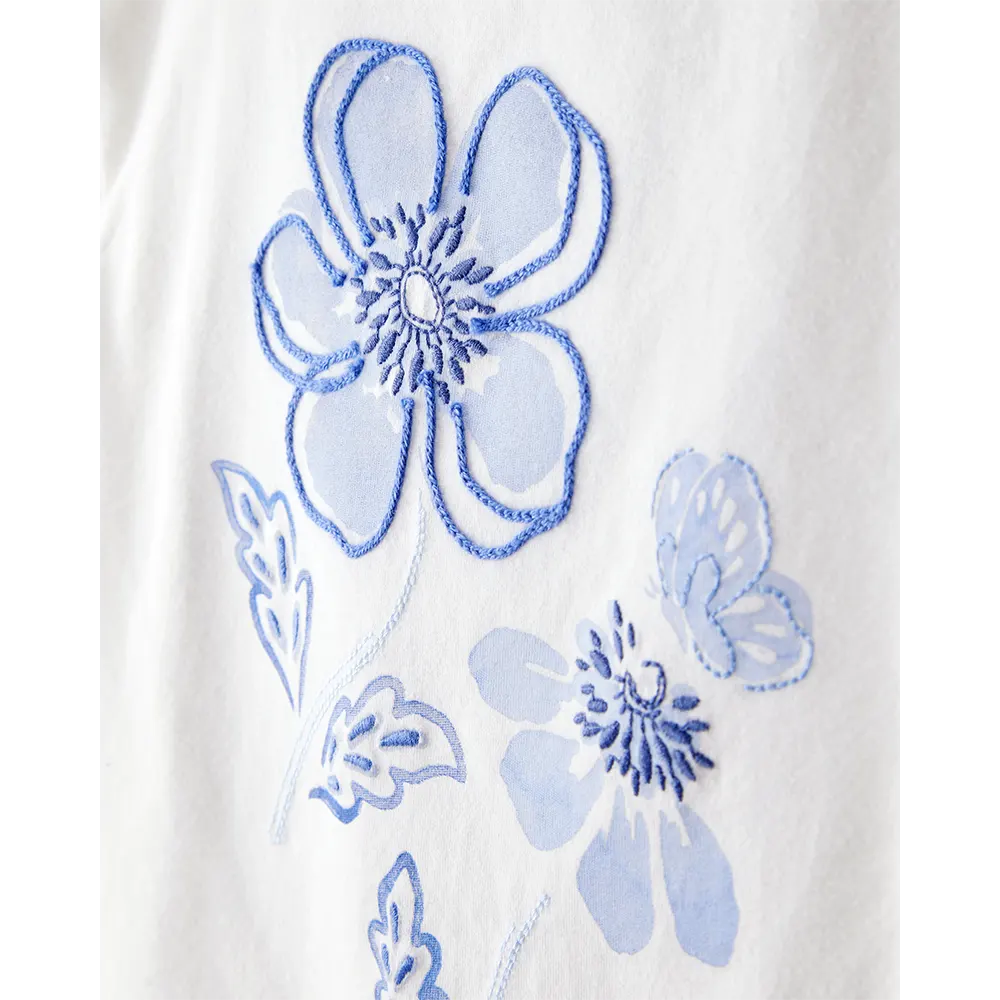 Haut à manches papillon pour fille - Blanc