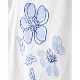 Haut à manches papillon pour fille - Blanc