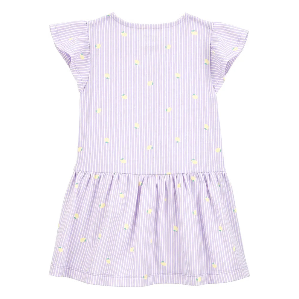Vestido camisero a rayas para niña Carter's - Limón