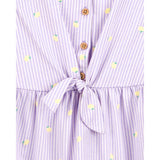 Vestido camisero a rayas para niña Carter's - Limón
