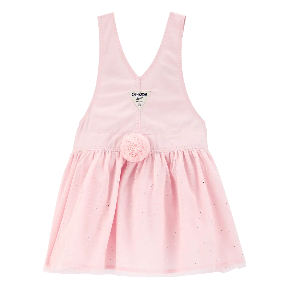 Robe-salopette à paillettes lapin fille