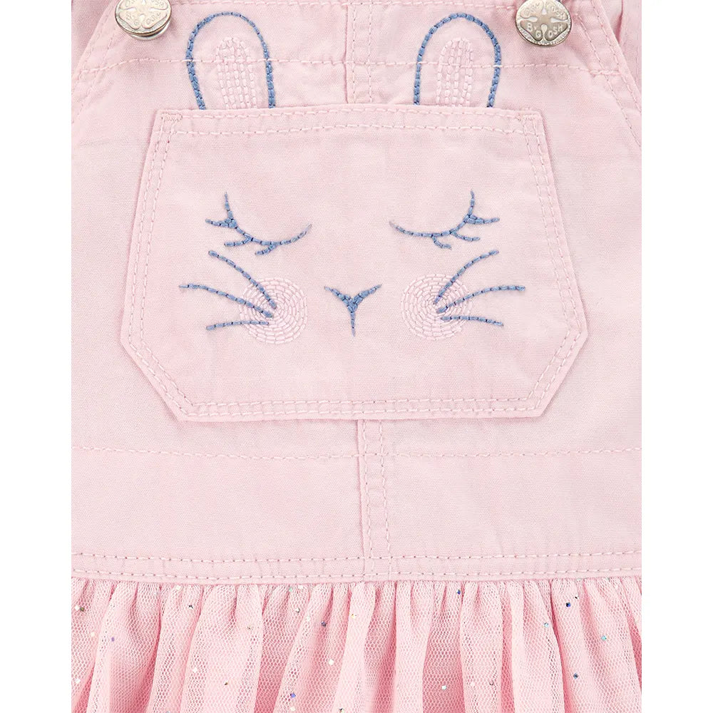 Robe-salopette à paillettes lapin fille