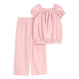 Ensemble 2 pièces haut et pantalon large fille