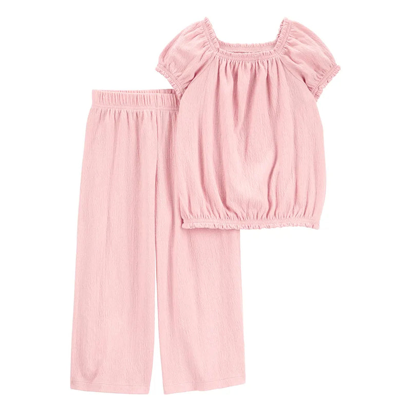 Top y pantalón ancho para niña Carter's - Rosa
