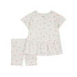 Ensemble t-shirt et short cœur fille - Gris