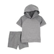 Ensemble à capuche matelassé et short garçon