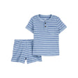 Ensemble Henley rayé et short garçon