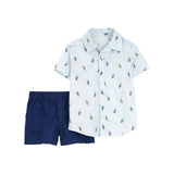 Ensemble chemise et short voitures de course garçon