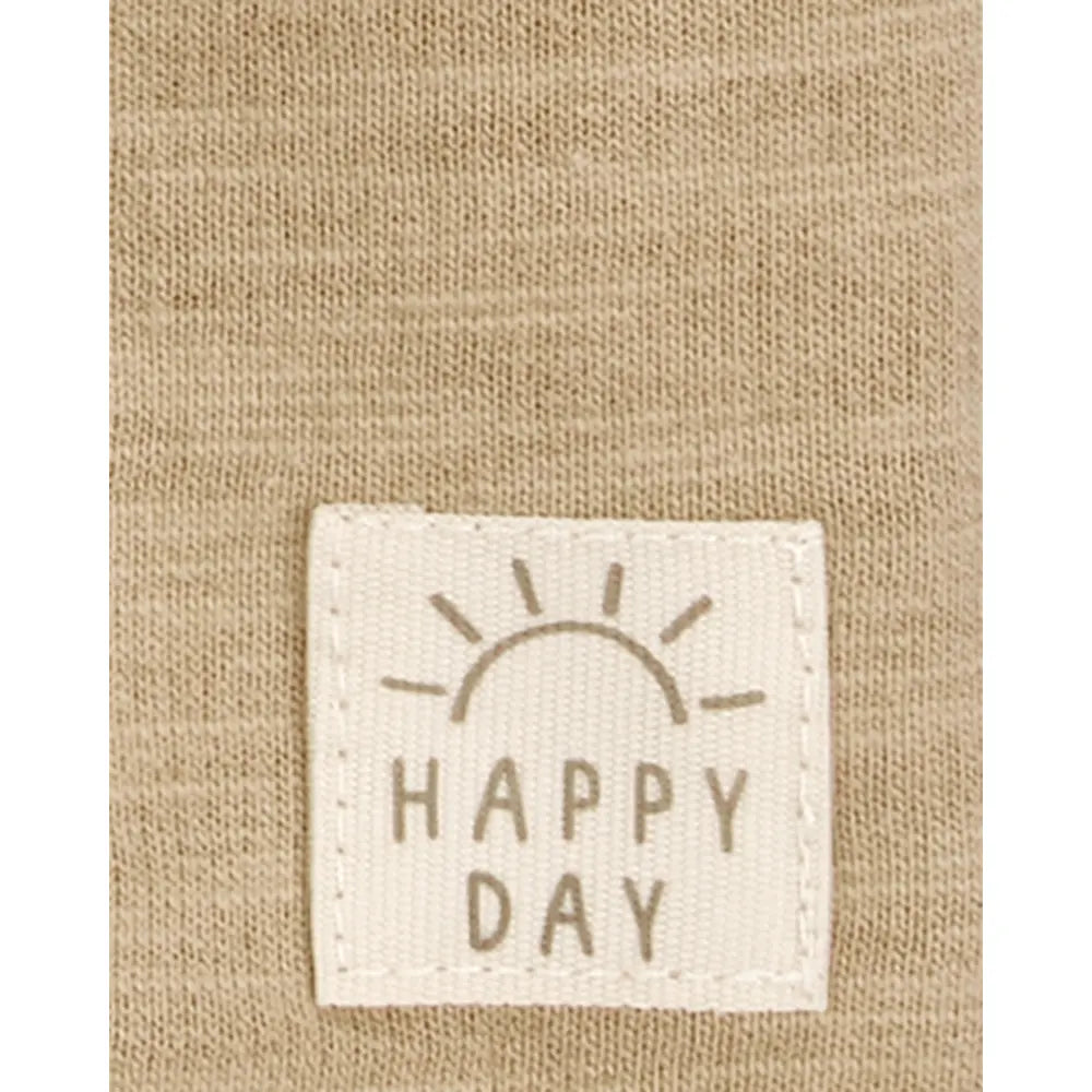 Ensemble Henley à capuche et short garçon - Beige