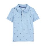 Polo à imprimé ancre pour garçon - Bleu