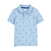 Polo à imprimé ancre pour garçon - Bleu
