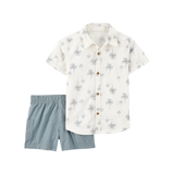 Ensemble chemise et short palmiers garçon - Coton