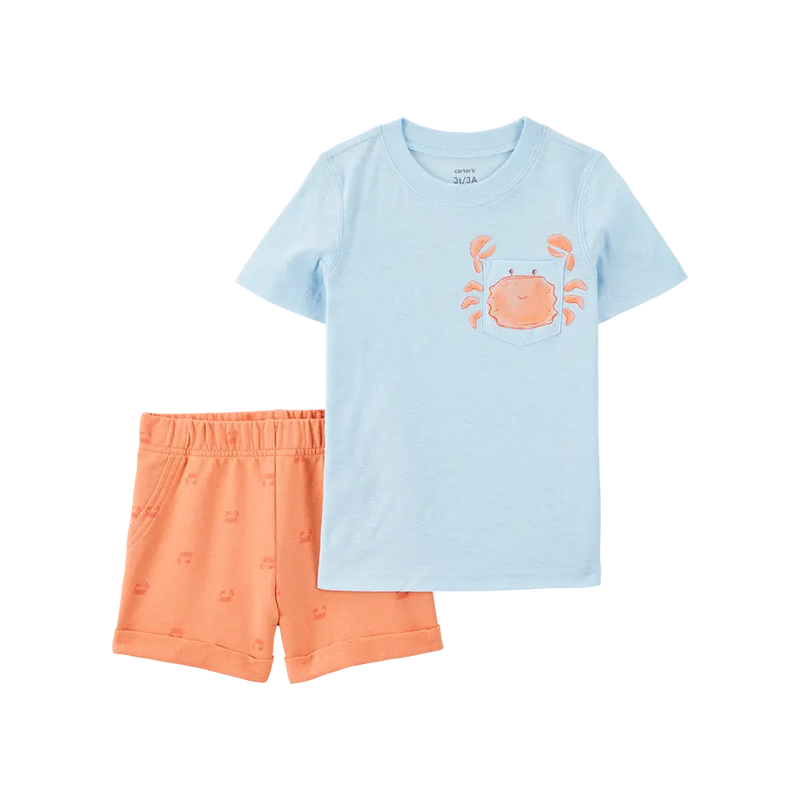 T-shirt & Short Garçon Carter's - Crabe