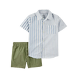 Ensemble chemise rayée et short garçon - Coton