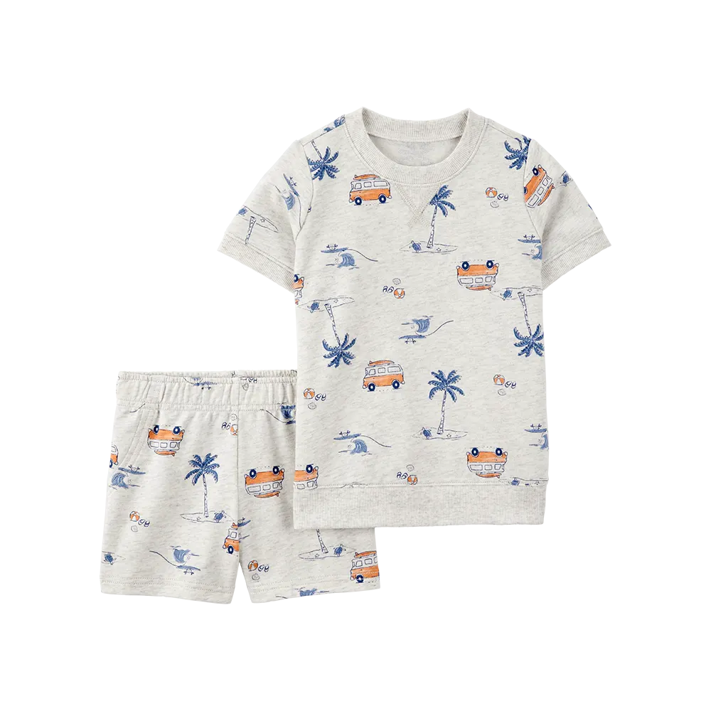 Ensemble t-shirt et short garçon - Plage