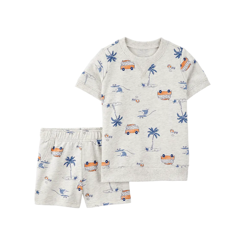 T-shirt & Short Garçon Carter's - Plage Gris