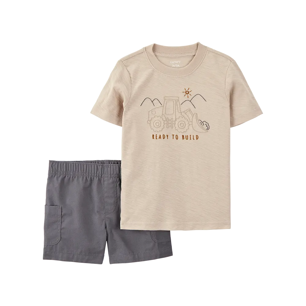 Ensemble t-shirt et short garçon - Construction