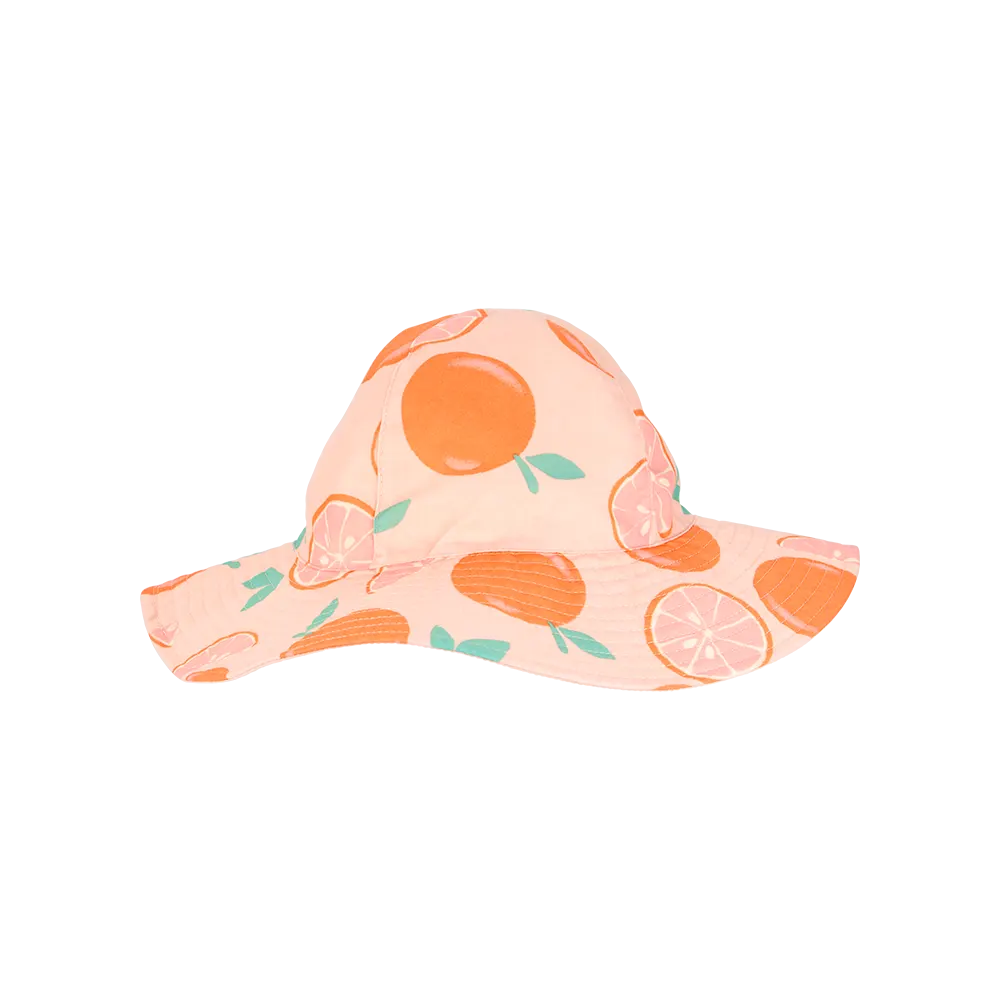 Chapeau de bain réversible imprimé orange fille