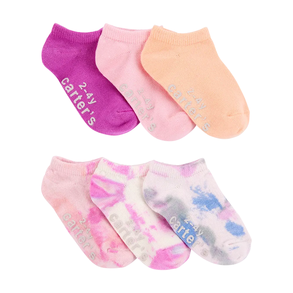 Lot de 6 paires de socquettes tie-dye fille
