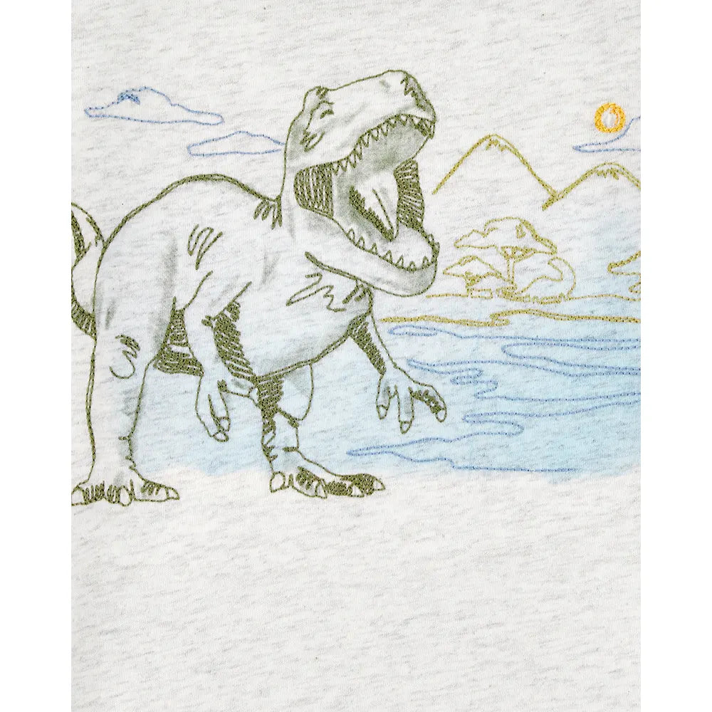 T-shirt à Manches Courtes Garçon Carter's - Gris Dinosaure