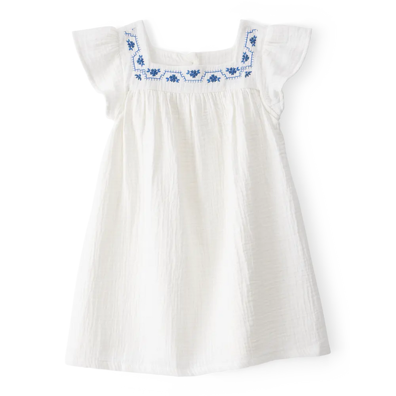 Robe à Manches Papillon Unie Carter's - Blanc