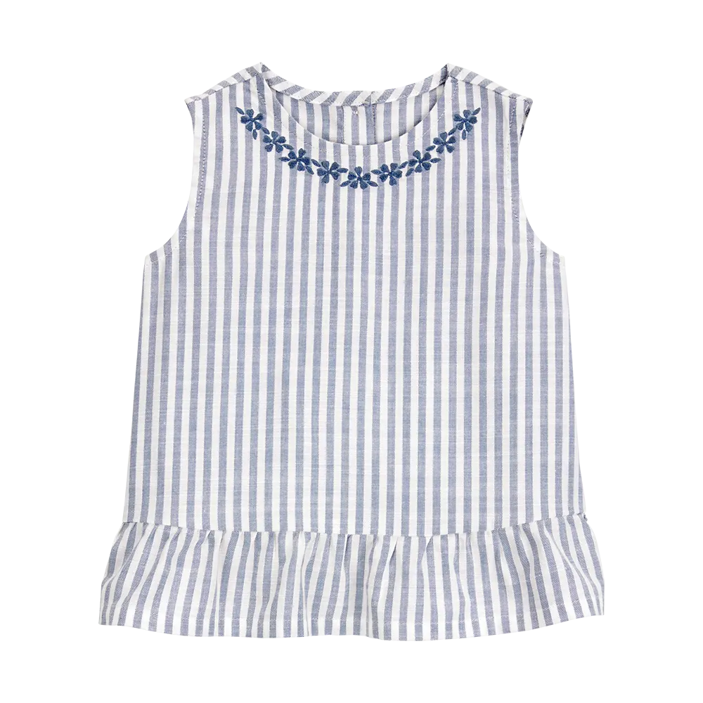 Débardeur rayé imitation lin pour fille