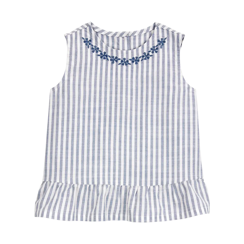 Camiseta sin mangas a rayas para niña Carter's - Azul y blanco