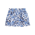 Jupe-short imitation lin florale à enfiler - Bleu