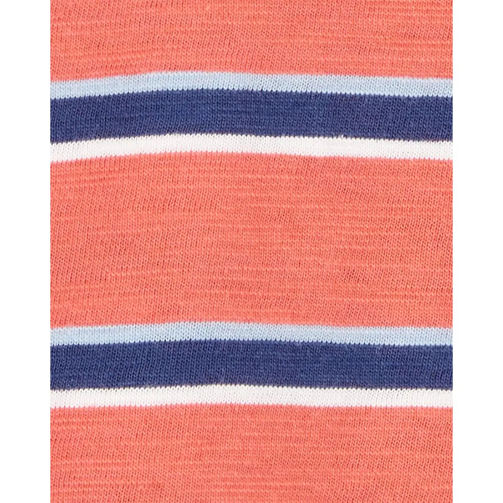 Carter's Boy's Striped Cotton Henley - Orange & Blue