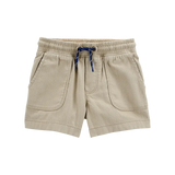Short en sergé à enfiler pour garçon - Kaki
