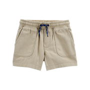 Short en sergé à enfiler pour garçon - Kaki