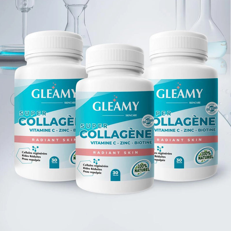 GLEAMY SUPER COLÁGENO 30 Cápsulas Paquete de 3