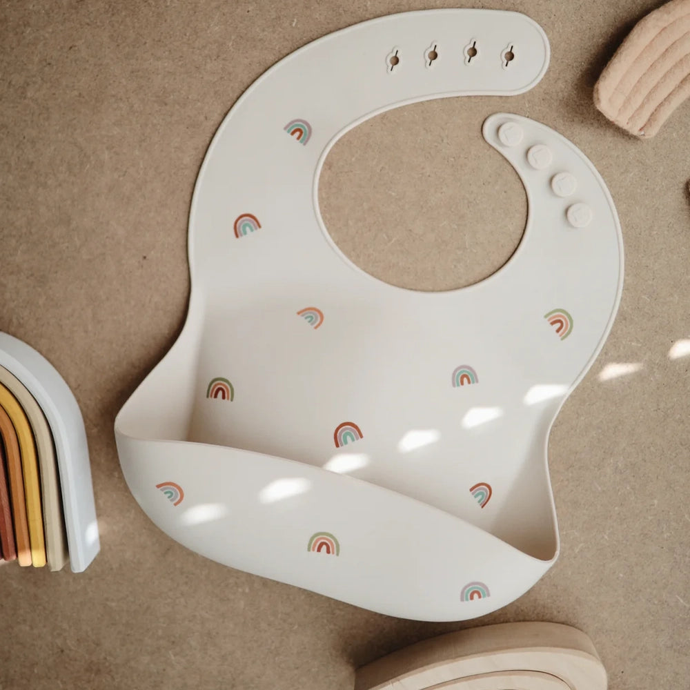 Mushie Bavoir Bébé en Silicone - Arcs-en-ciel