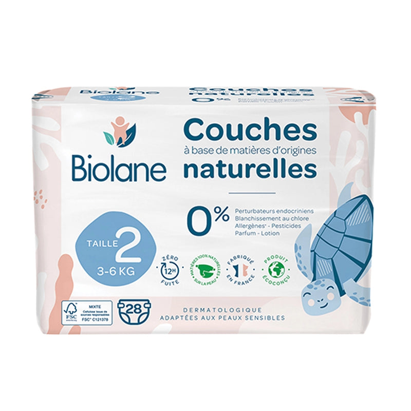 Biolane Couches Écologiques Taille 2 (3-6kg) - 28 Unités