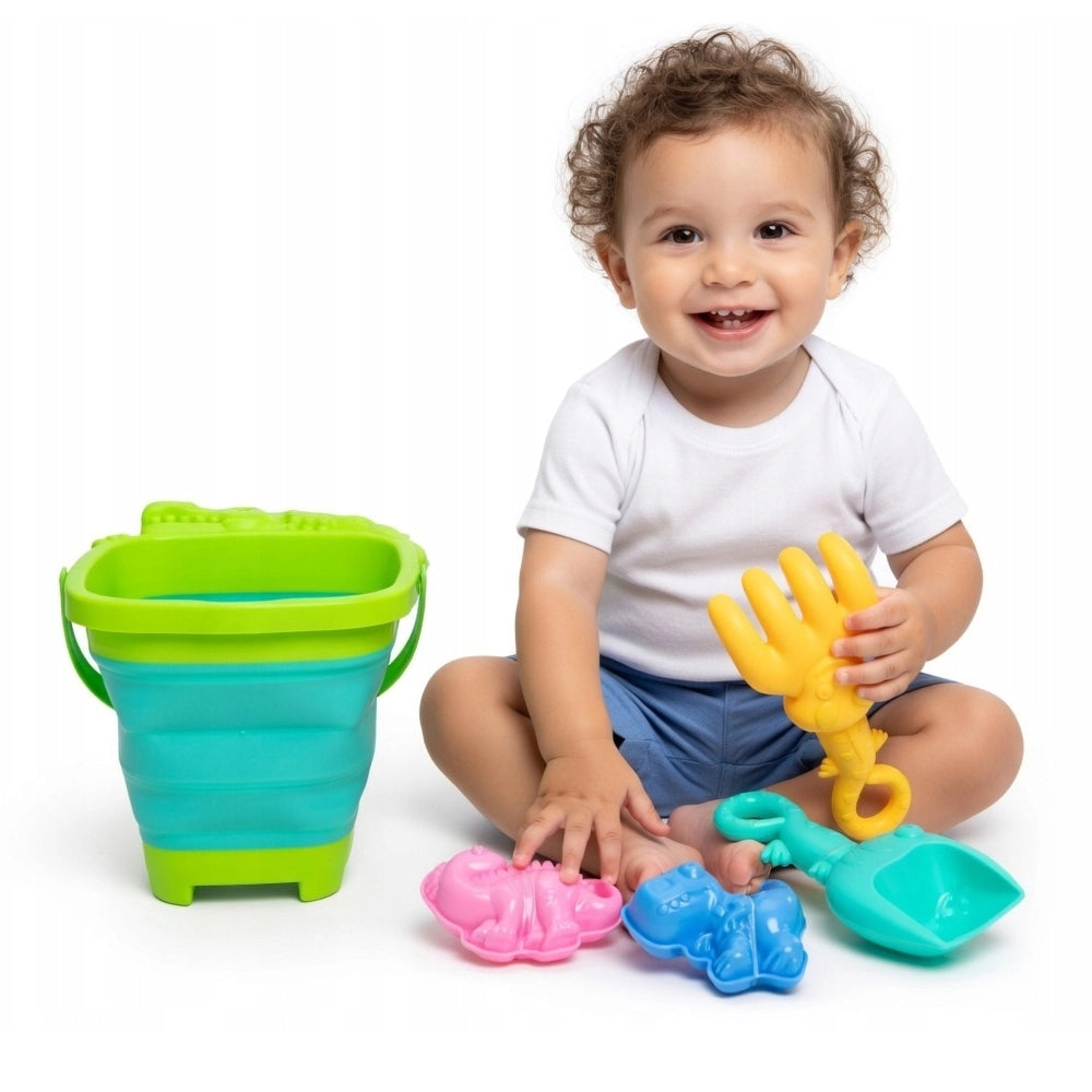 Kit de Plage avec Seau Pliable et Crocodile 3A+