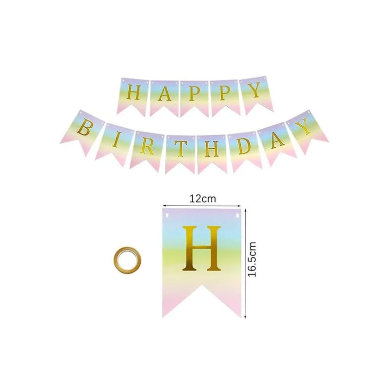 Bannière Happy Birthday - Pastel