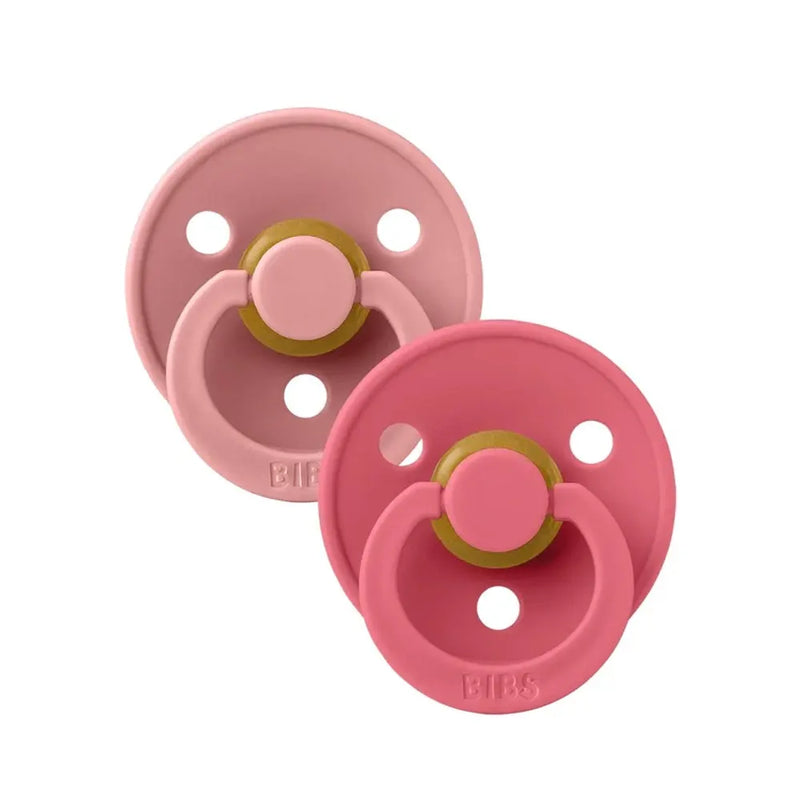 BIBS Juego de 2 chupetes simétricos – Rosa empolvado/Coral