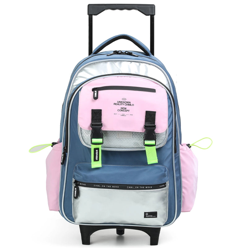 Chimola Sac à Dos à Roulettes Colorblock 48cm - Blue