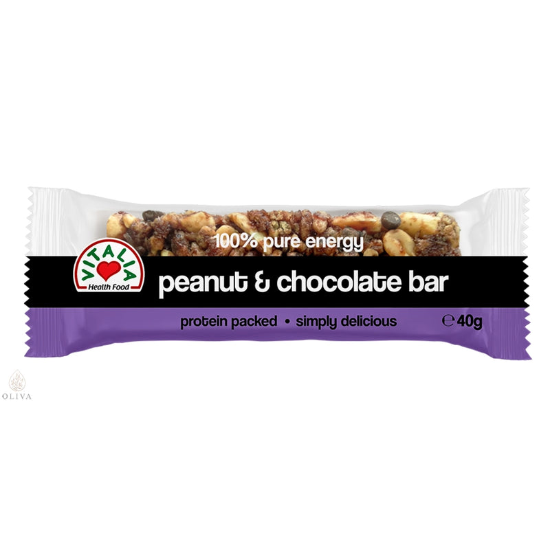 Vitalia Health Food Energy Bar With Peanut & Dark Chocolate - 40g