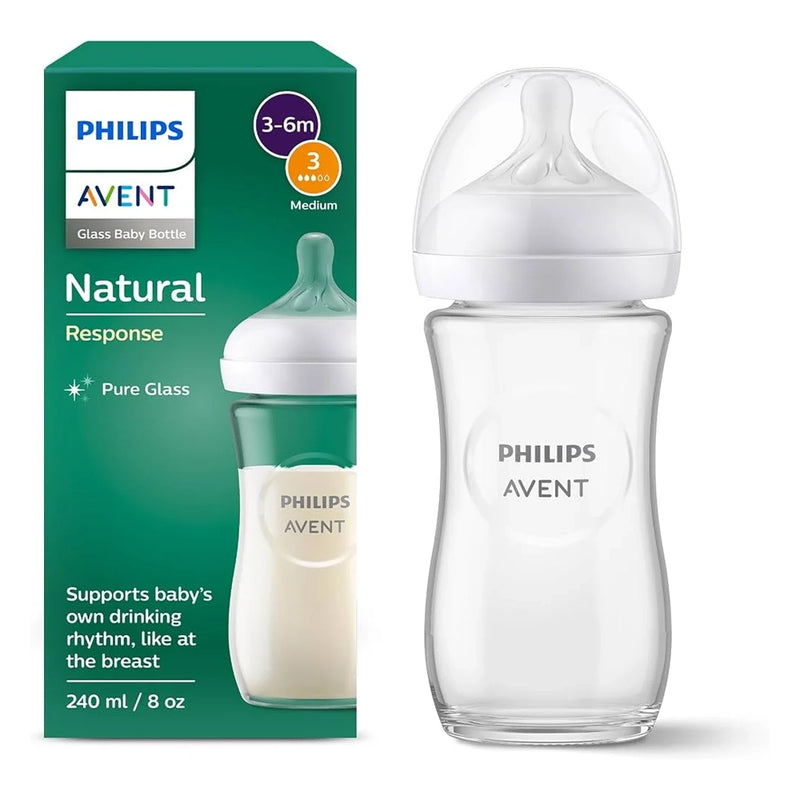 Biberón de vidrio natural Philips Avent 1M+ - 240 ml