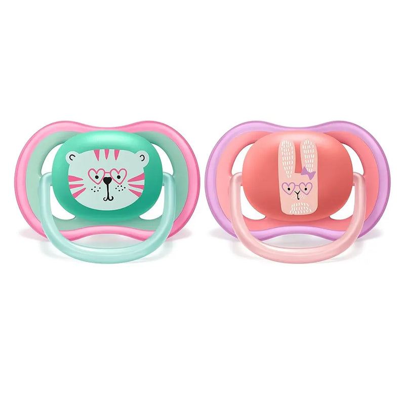 Set of 2 Ultra Air Orthodontic Pacifiers 18M+ - Girl