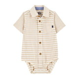 Body Rayé & Short à Bretelles Bébé Garçon OshKosh - Tanné