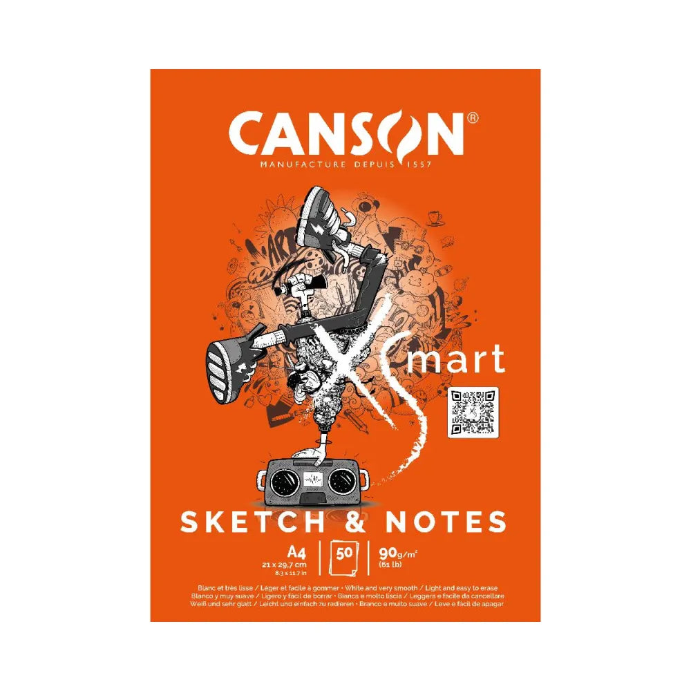 Canson Bloc XSmart Sketch & Notes 50 Feuilles A4 - 90 g/m²
