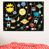 Tapis Mural Éducatif en Feutrine - Thème Spatial