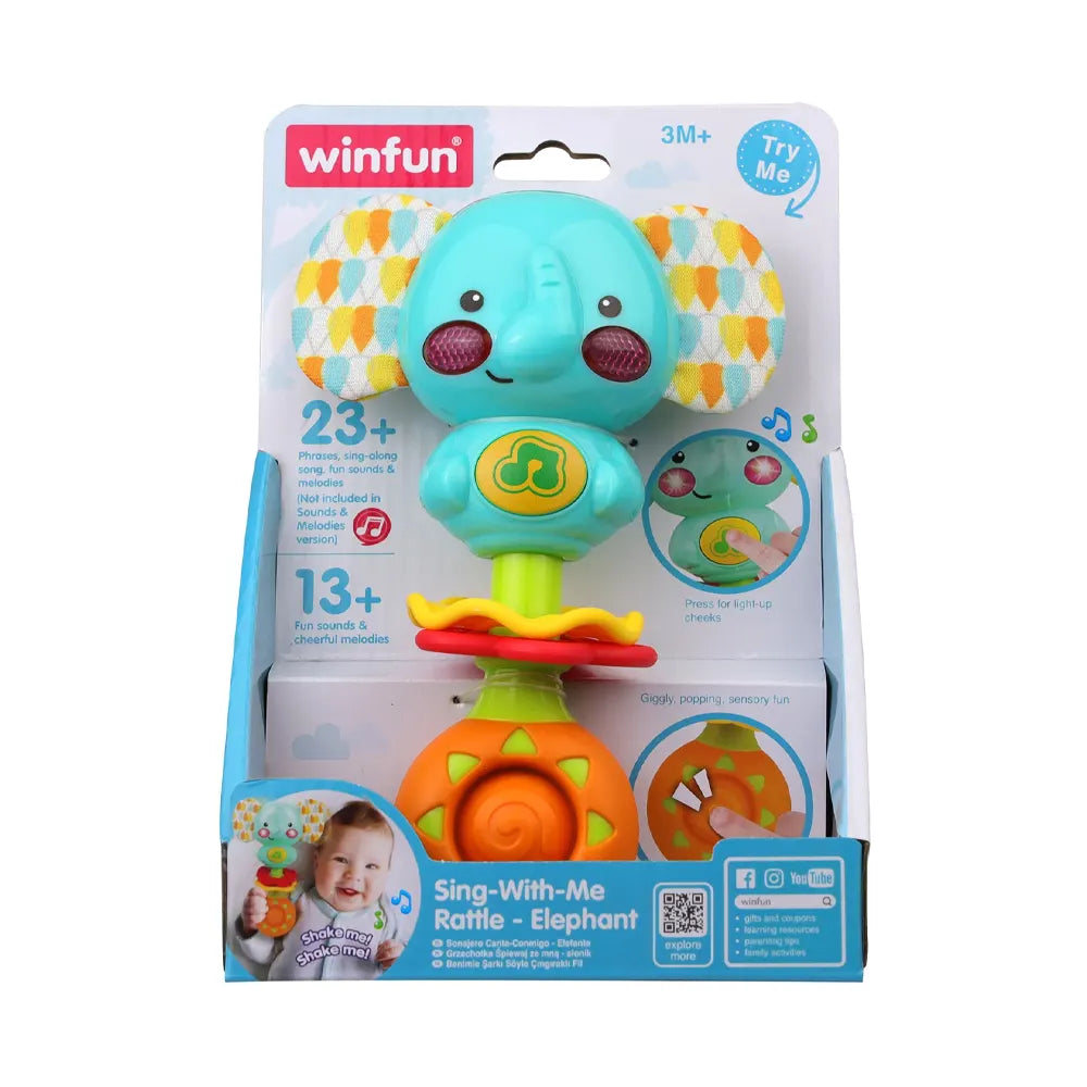 WinFun Hochet Musical Éléphant Sing-With-Me – 3M+