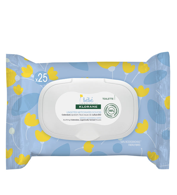 Klorane Bébé Lingettes Nettoyantes Douces - 25 Unités