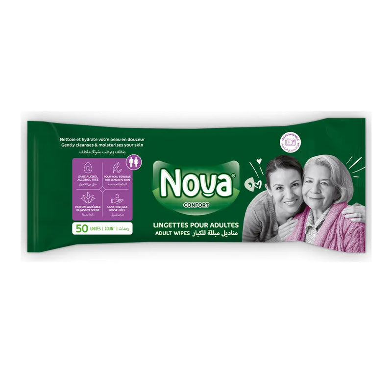 Nova Confort Adult Wipes - 50 Units