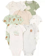 Lot de 7 bodies à manches courtes Carter's - Multicolore